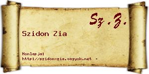 Szidon Zia névjegykártya